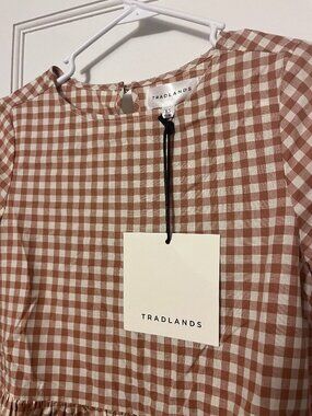 Tradlands Nico Dress - Terracotta Gingham XS